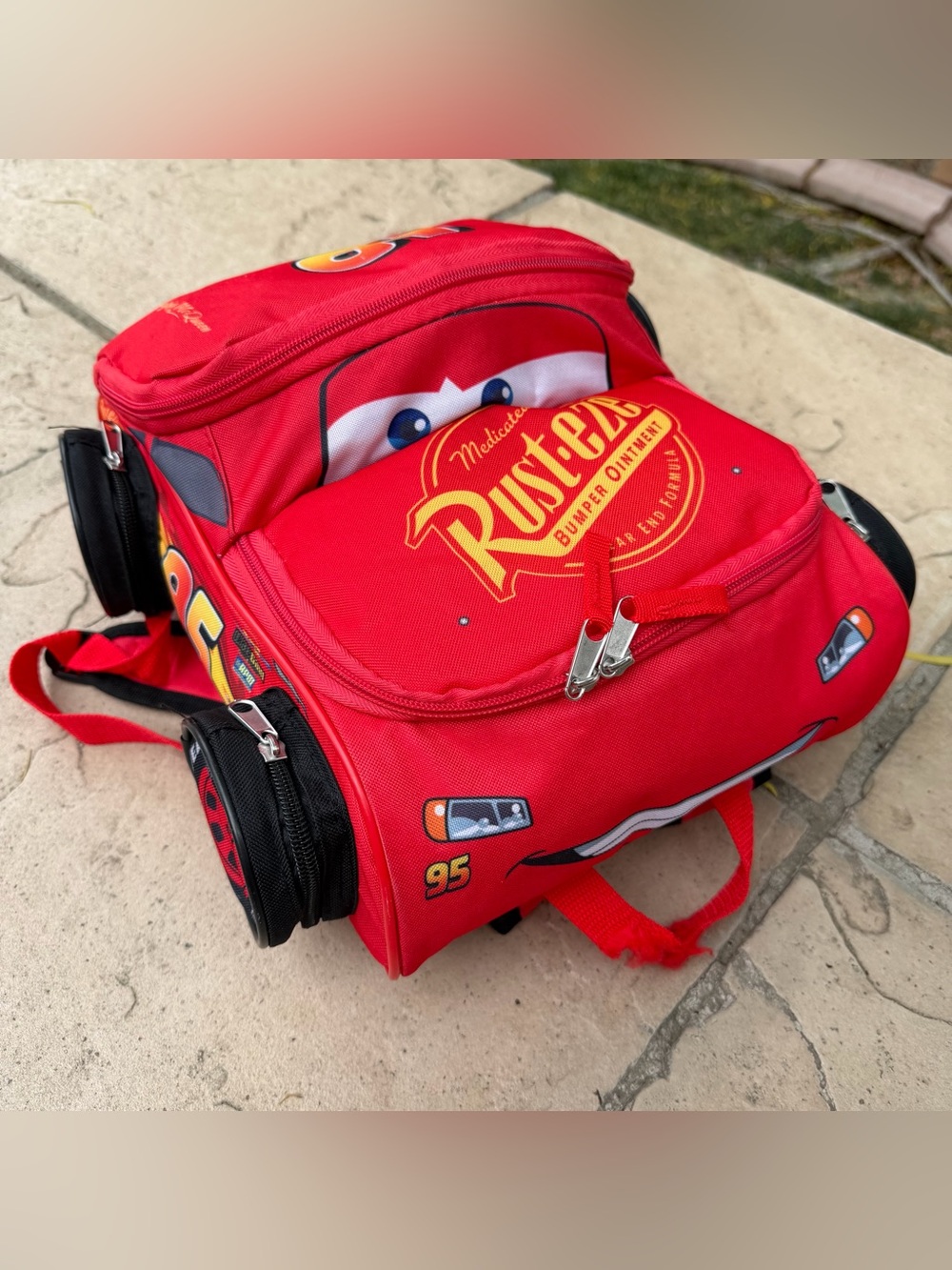 Disney/Pixar Cars 3 Lightning McQueen Small Backpack Red Adjustable